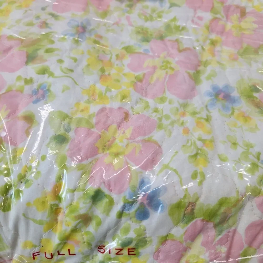 Vintage Barclay Home Full Quilted Coverlet Shadow Rose NEW 90